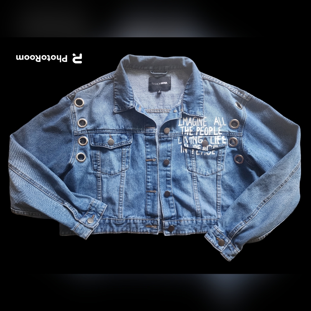 Fashion Nova denim jacket Cropped NWT